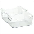 thumbnail image 1 of Simplify Built-in-Handles Plastic Storage Basket, 2 Pack, Clear, 1 of 9