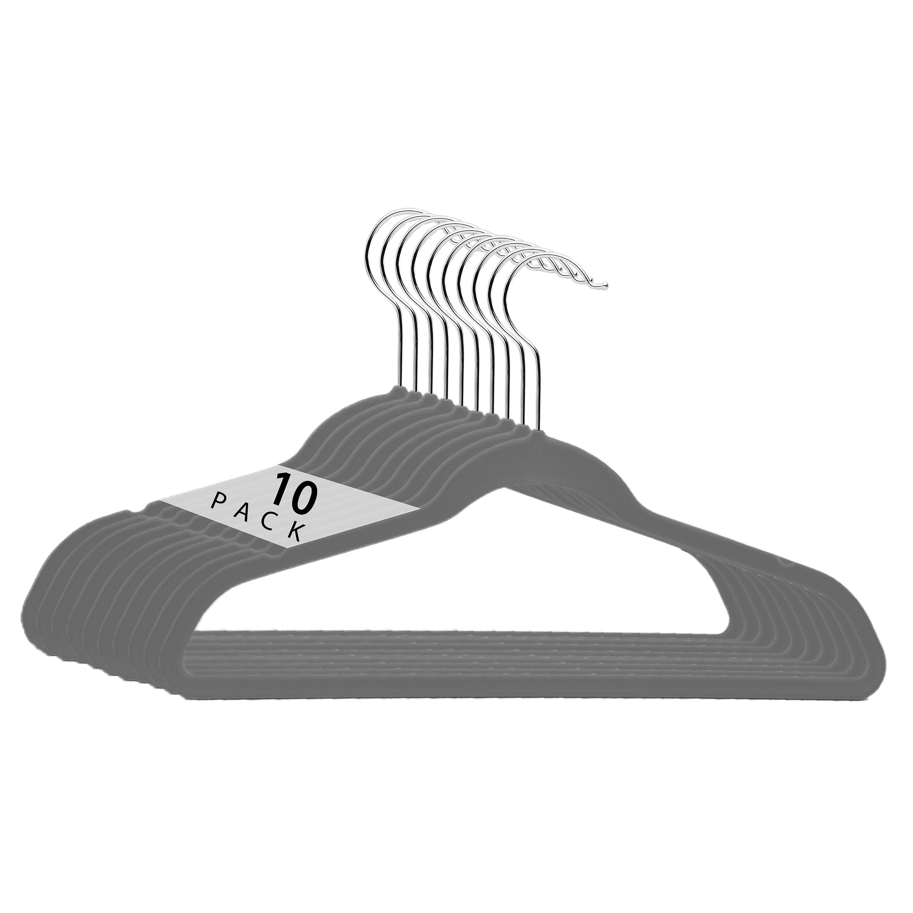 Simplify Child 10 Pack Velvet Shirt Hangers in Gray
