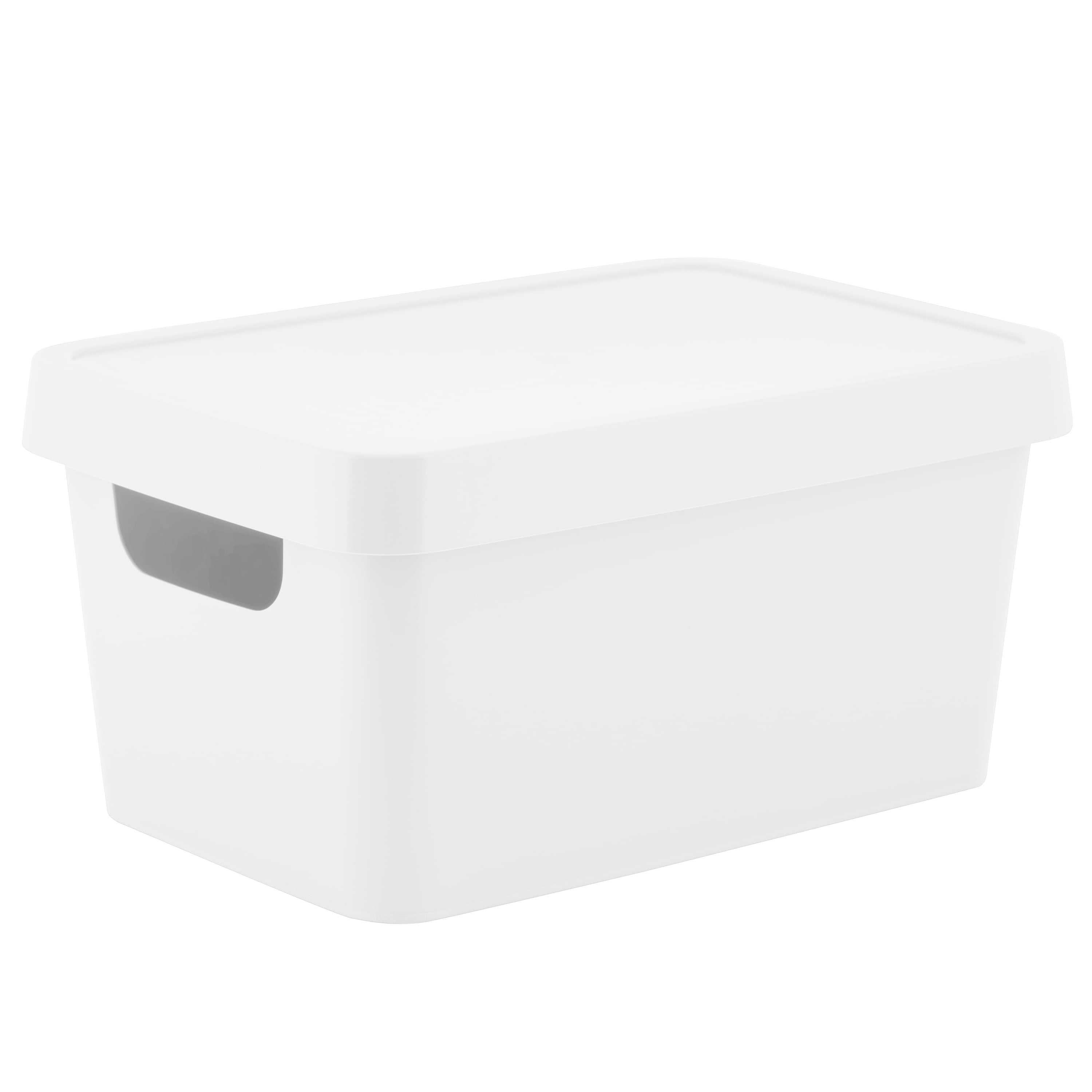 Get Neat with Lisa Small Plastic Bins with Lids - Set of 2 - White