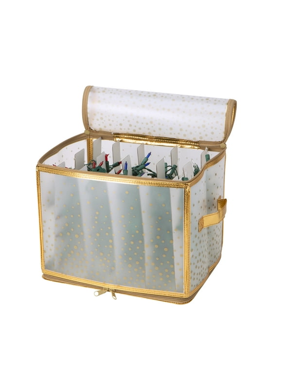 Simplify Christmas Light Organizer Storage Box in Gold Printed Polypropylene