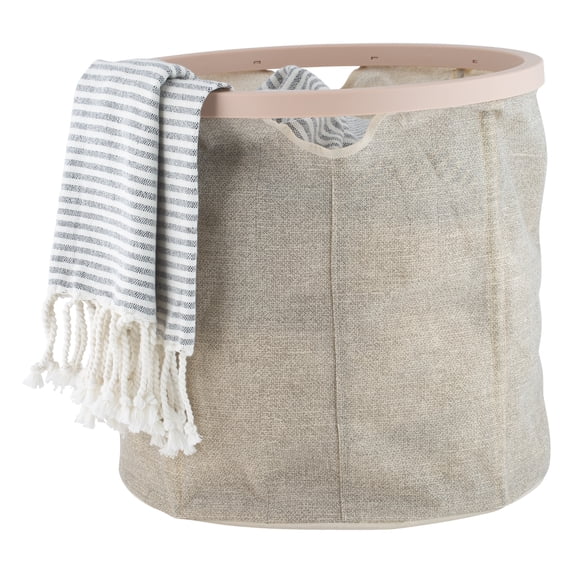 Simplify Collapsible Fabric Twist Pop up Laundry Hamper in Beige
