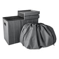 thumbnail image 1 of Simplify Collapsible Polyester Adult Flip Top Hamper Ottoman in Grey, 1 of 9