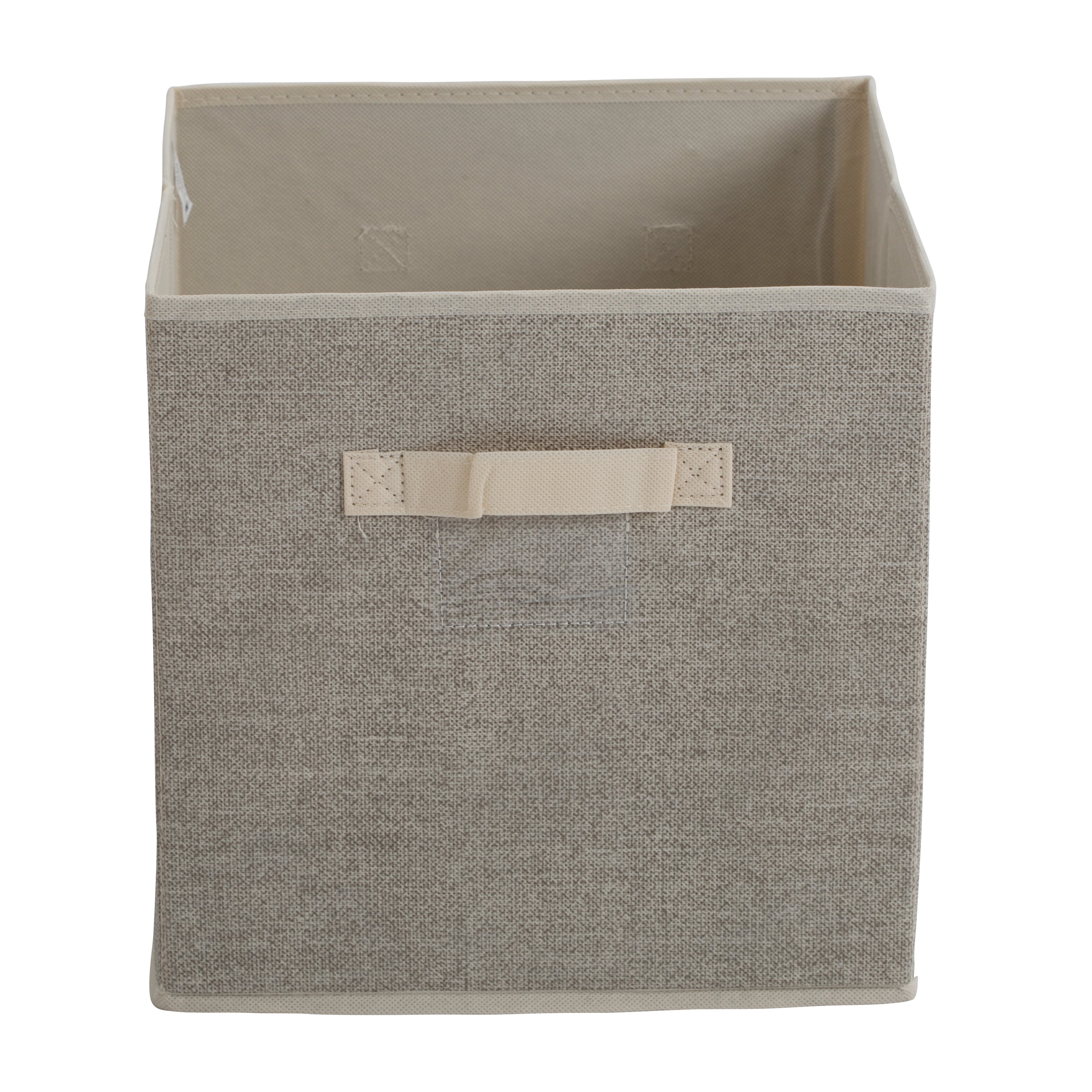 Simplify Collapsible Storage Cube, Beige, 6 Pack