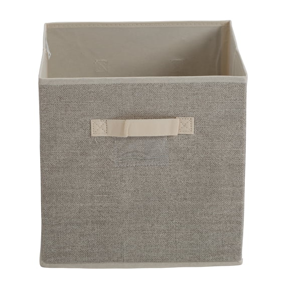 Simplify Collapsible Storage Cube, Beige, 6 Pack