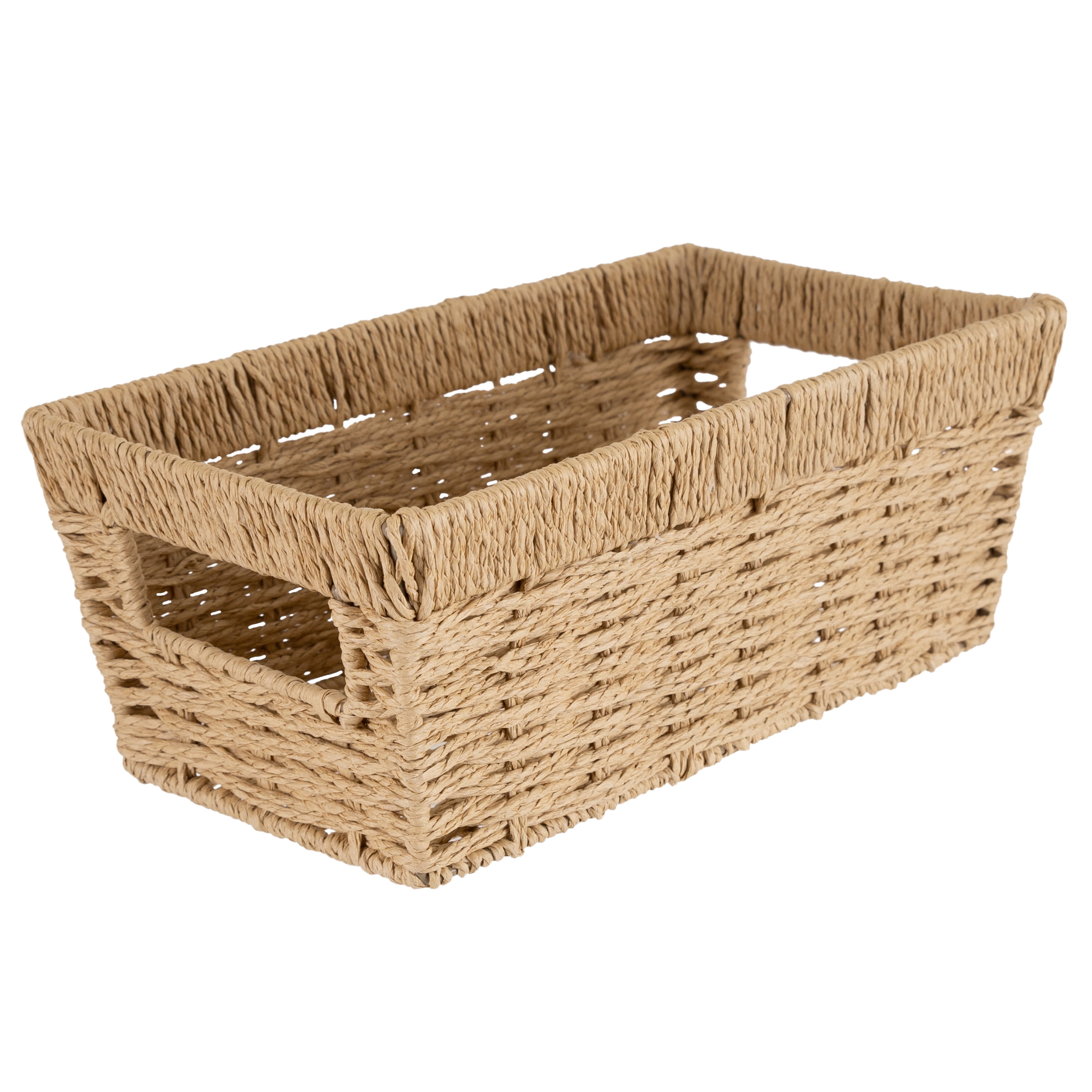 Natural Beige Paper Rope Rectangular Storage Basket