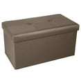 thumbnail image 1 of Simplify Faux Leather Double Folding Storage Ottoman Metallic Bronze, 1 of 8