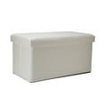 thumbnail image 1 of Simplify Faux Leather Double Folding Storage Ottoman, Modern, Ivory, 1 of 8