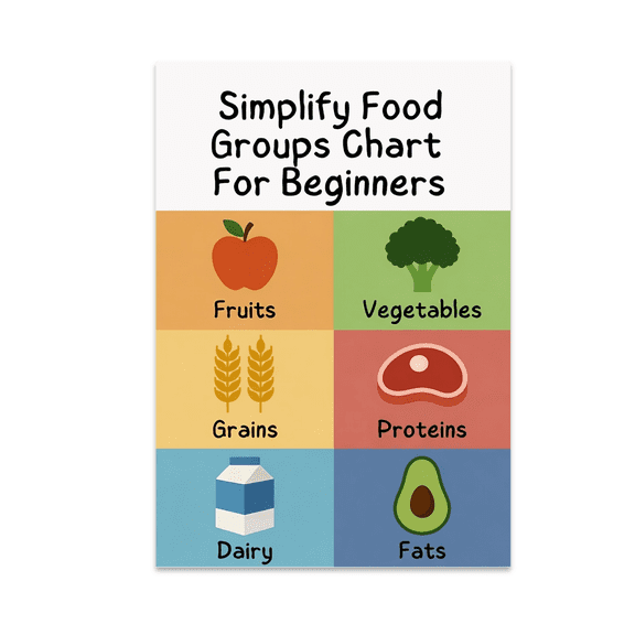 Simplify Food Groups Chart for Beginners - Home Educators - 13x19 Poster Print