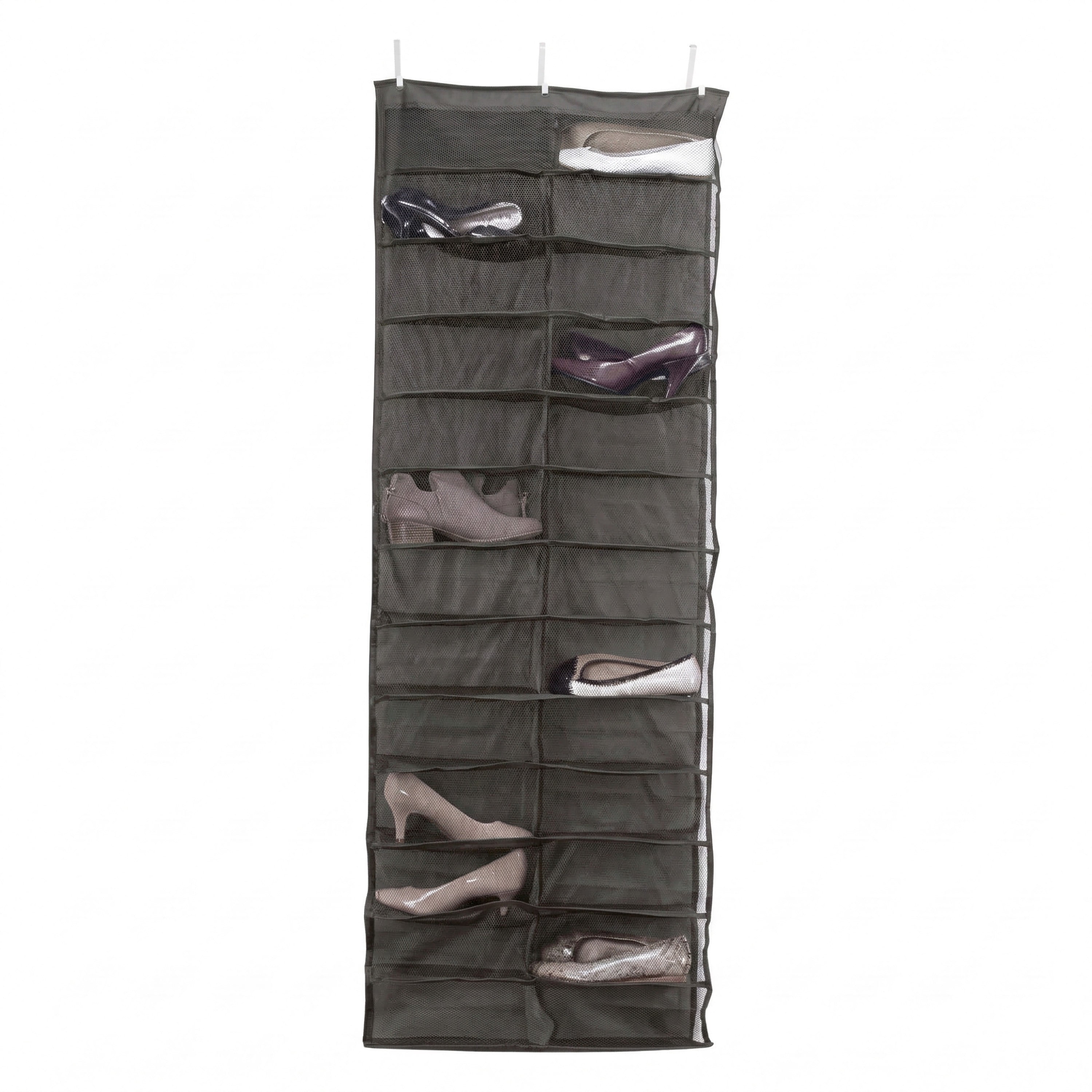 Simplify 26 Pocket Over Door Shoe Caddy in Grey