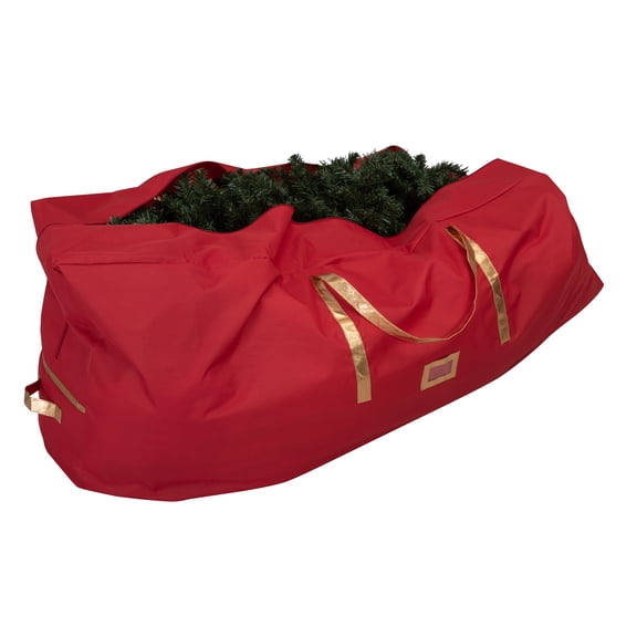 Simplify Heavy Duty Holiday Décor Storage Bag, Holds Trees up to 6ft, Polyester Red