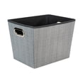 thumbnail image 1 of Simplify Herringbone Grommet Shelf Basket in Grey, 1 of 7