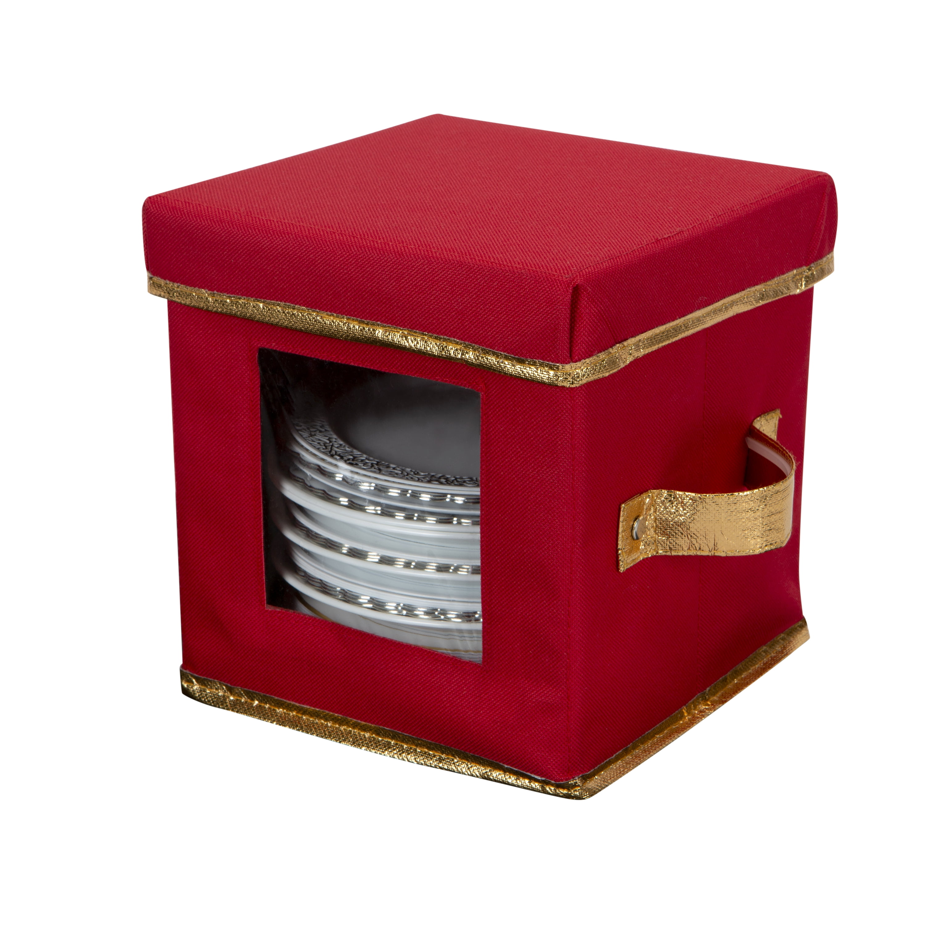 Dishware Box Simplify Holiday Saucer Plate Dinnerware Storage Box with 12 Felt ...