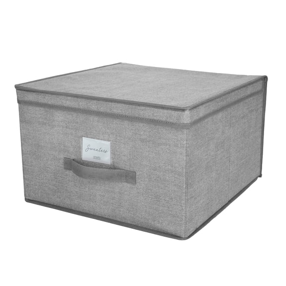 Simplify Jumbo Lidded Fabric Storage Box in Heather Grey