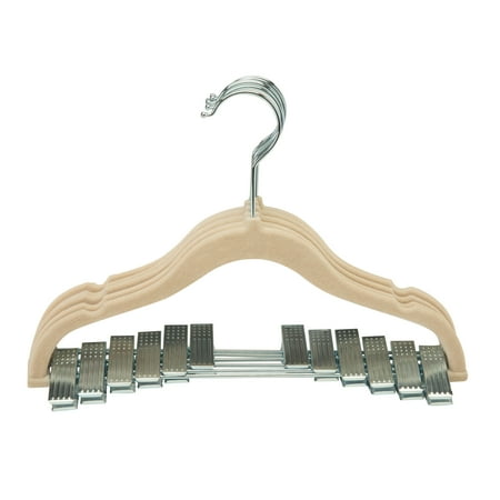 Simplify Kid's Plastic, Fabric, Metal Clothing Hangers with Clips, 6 Pack