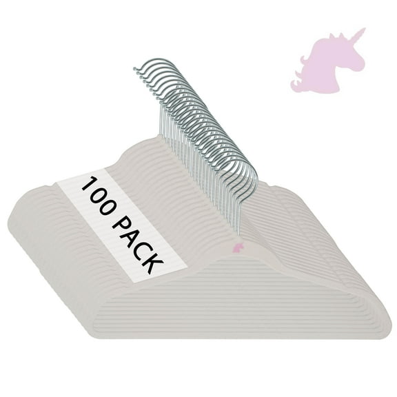 Simplify Kids 100 Pack Velvet Shirt Hangers in White