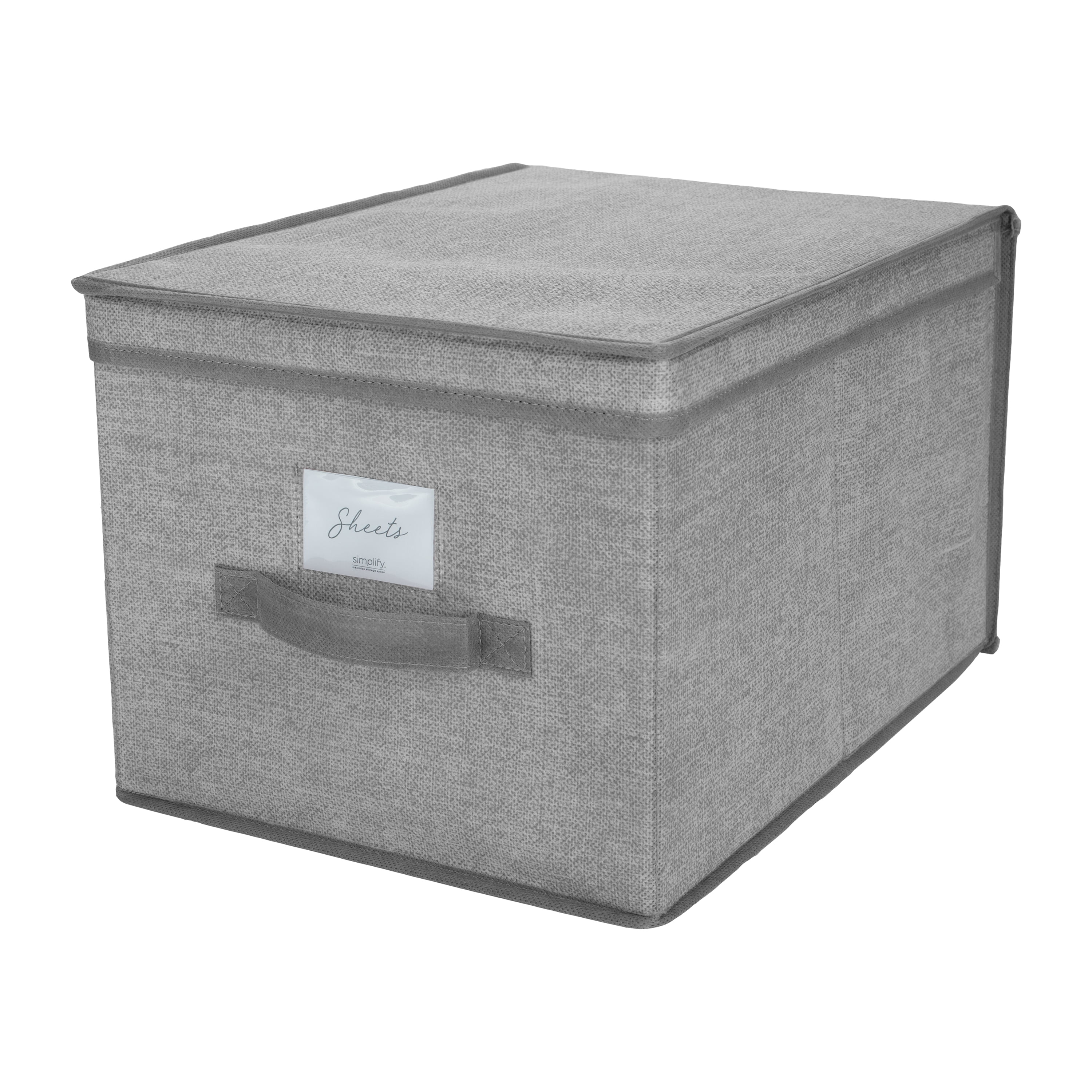Large Gray Foldable Polypropylene Storage Bin with Lid