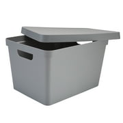 Simplify Large Vinto Storage Box with Lid in Grey Polypropylene