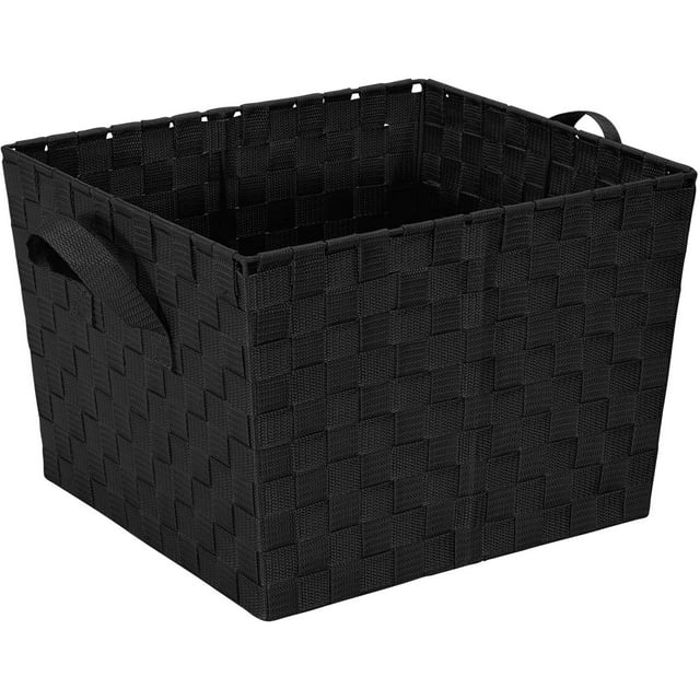 Simplify Large Woven Fabric Storage Basket in Black