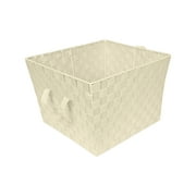 Simplify Large Woven Fabric Storage Basket in Ivory