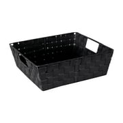 Simplify Large Woven Storage Shelf Basket Bin in Black