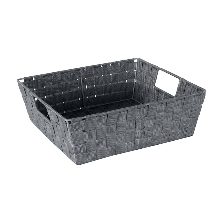 Ggbin 6-Pack Woven Plastic Storage Basket, Pantry Organizer Basket Bins,  Gray
