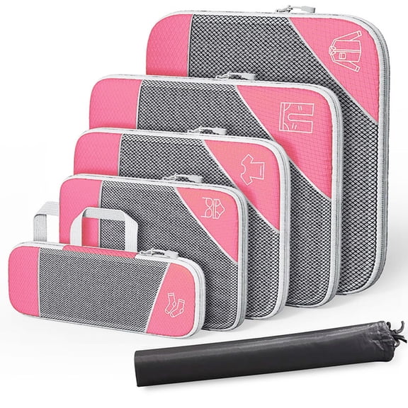Simplify Living Compression Packing Cubes for Travel, 5 Set Compressible, Lightweight, And Space-Saving PackingCubes,A must-have for travel enthusiasts