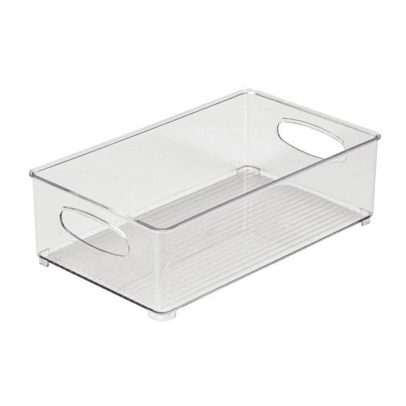 Simplify Medium 10" x 6" Vertical Stripe Cabinet Organizer, Clear