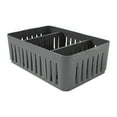 thumbnail image 1 of Simplify Medium Plastic Stackable Organizer Storage Basket with Adjustable Dividers in Grey, 1 of 10