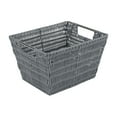 thumbnail image 1 of Simplify Medium Rattan Storage Tote Basket in Charcoal, 1 of 6