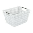 thumbnail image 1 of Simplify Medium Rattan Tote Storage Basket in White, 1 of 6