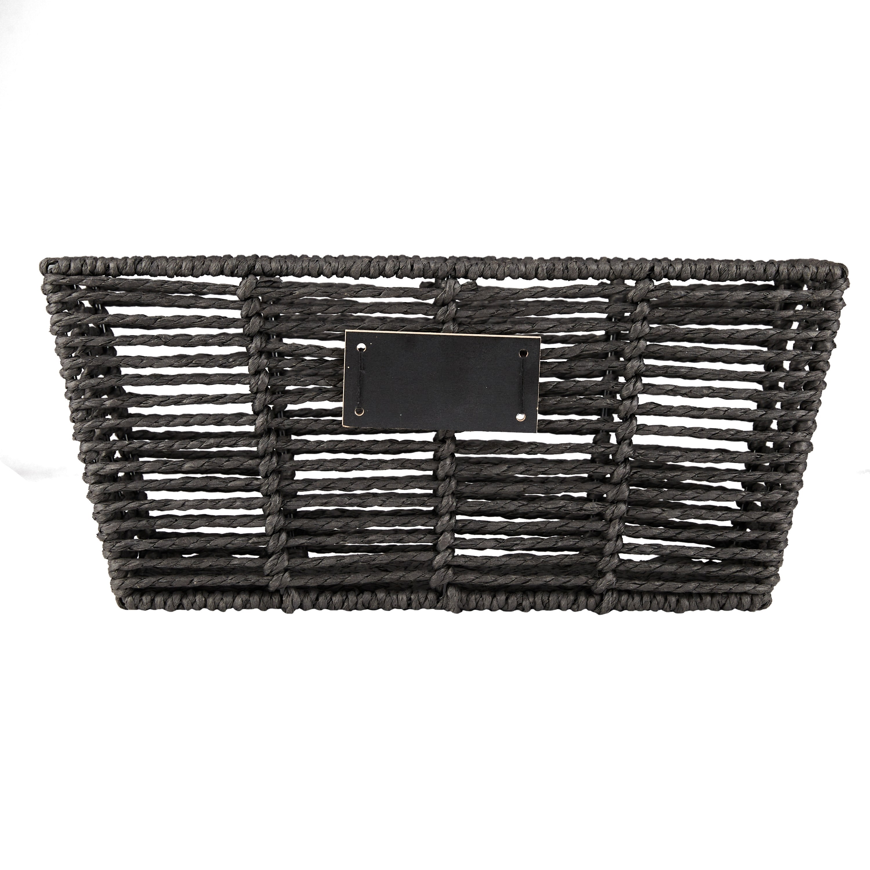 Simplify Medium Shelf Storage Tote Organizer Black Color 12.9x6.4x5.7 Inches | Storage Basket for Organizing | Closet Shelf Bins Container