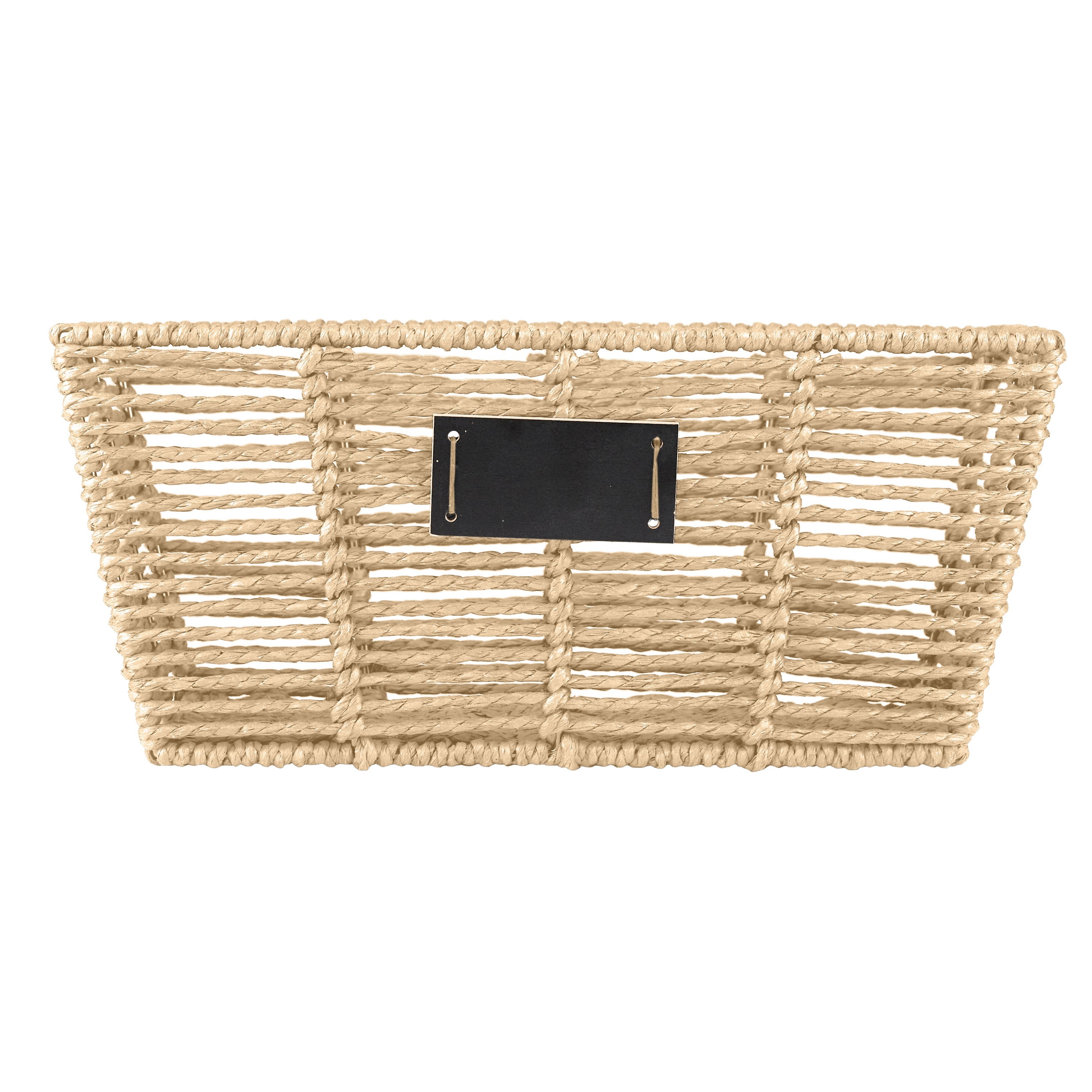 Simplify Medium Shelf Storage Tote Organizer Natural Color 12.9x6.4x5.7 Inches | Storage Basket for Organizing | Closet Shelf Bins Container