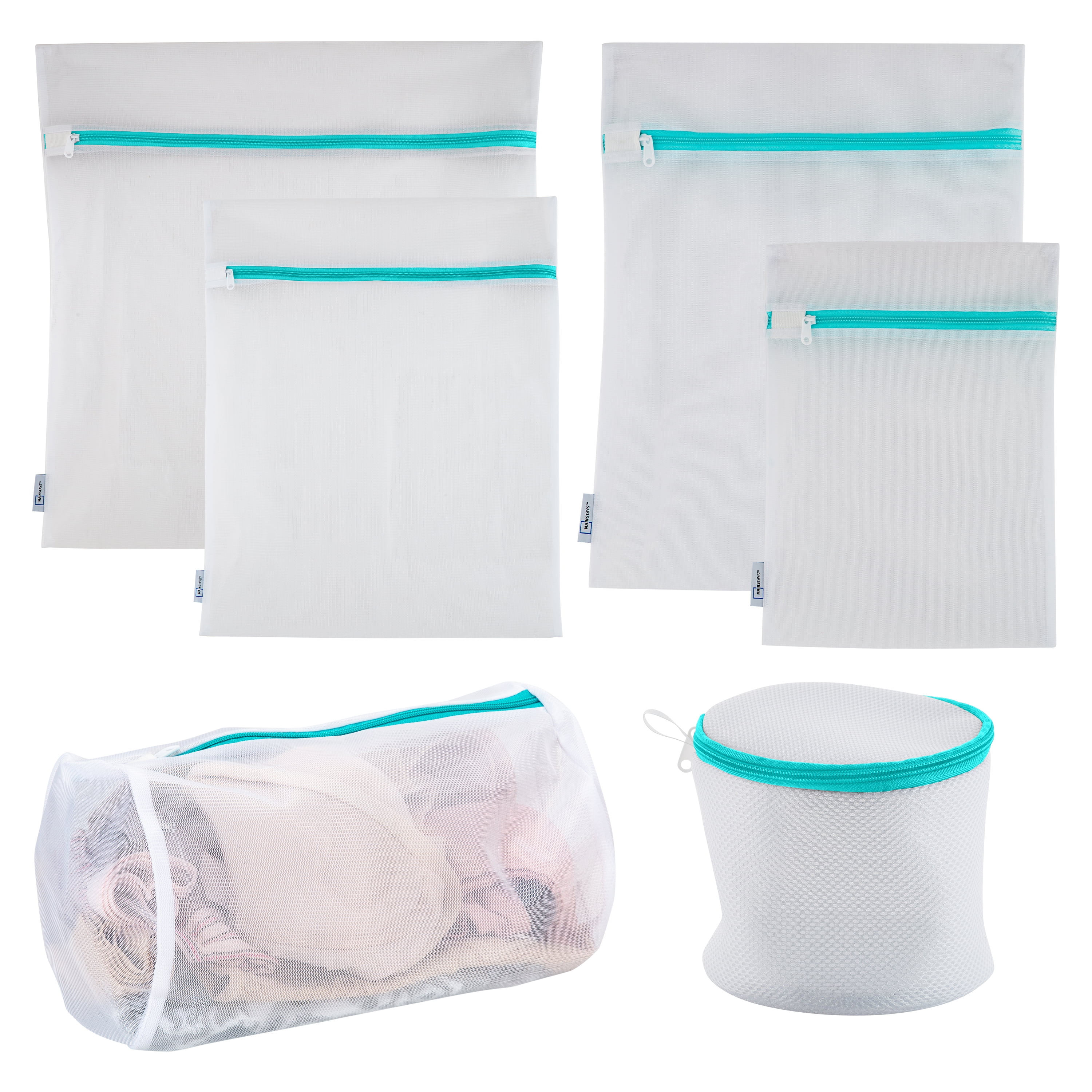 Mesh Laundry Bags 6-Pack Medium 16 x 12 Inch Laundry Wash Bag Colorful  Zipper 690443852634