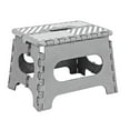 thumbnail image 1 of Simplify Plastic 9" Stripe Top Single Step Folding Step Stool, Gray, 1 of 6