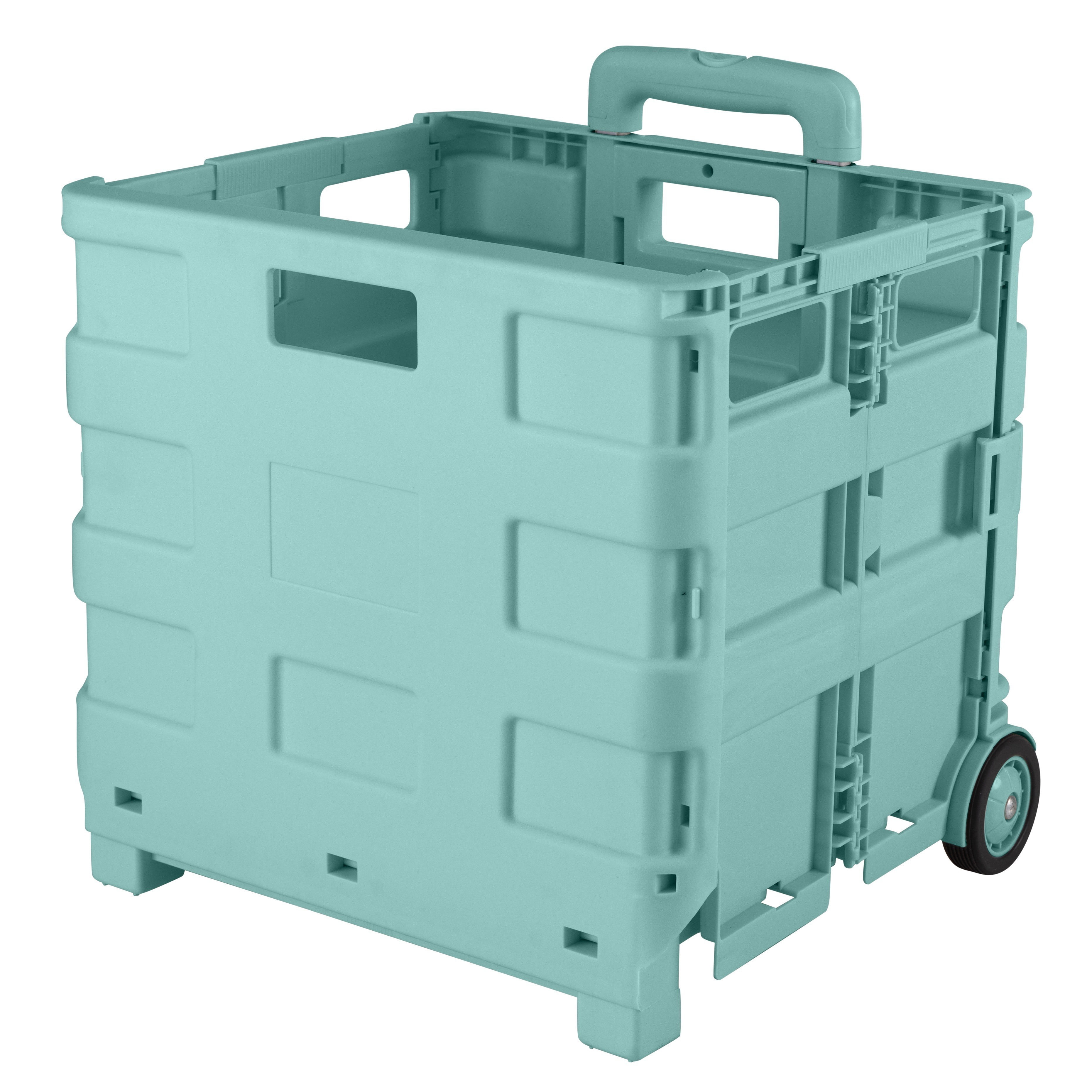 Simplify Portable Folding Shopping Cart 55lbs Capacity Mint Color | Collapsible Grocery Cart | Lightweight Utility Trolley with Wheels