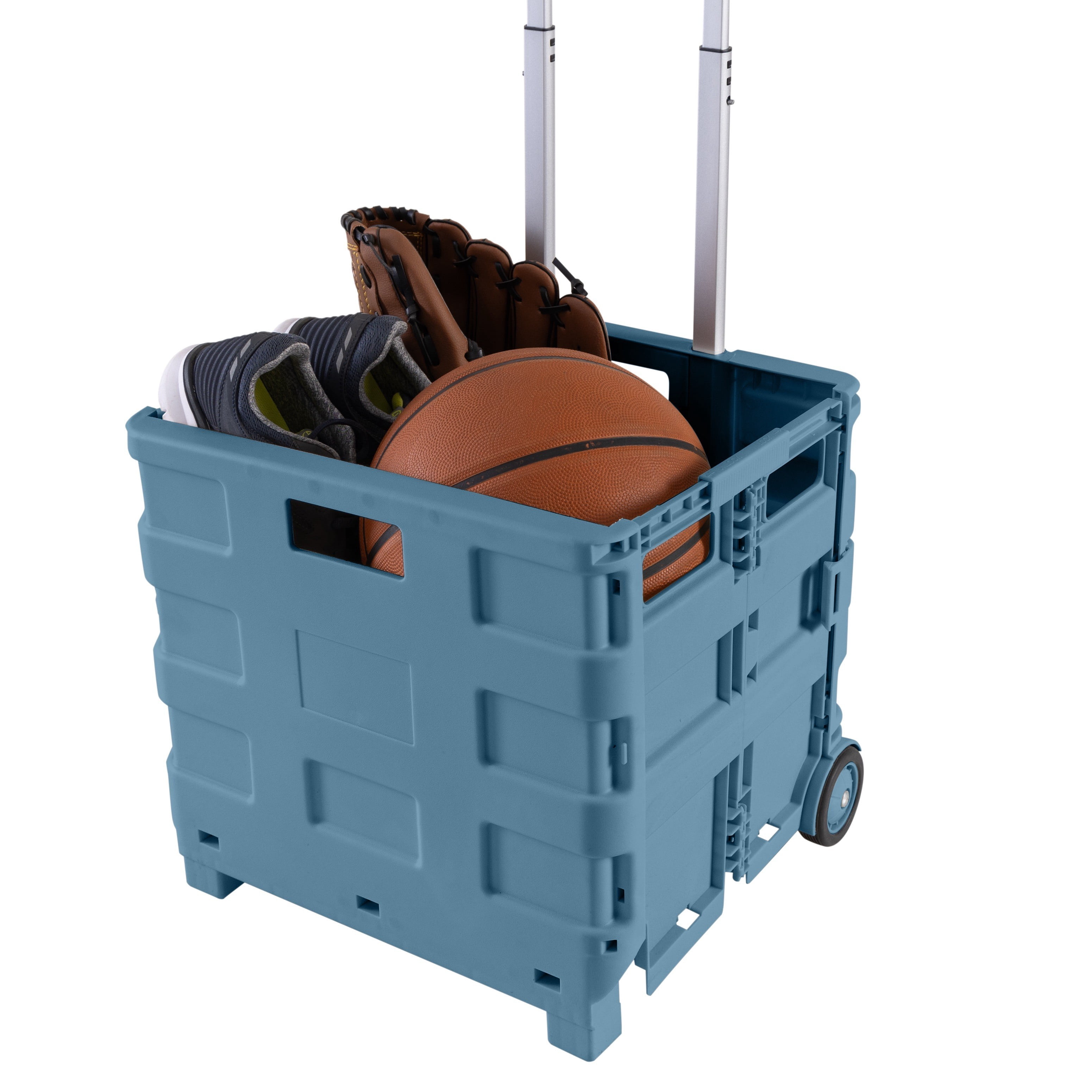 Simplify Portable Folding Shopping Cart with Wheels Blue Color | 55lb Capacity Collapsible Grocery Cart | Lightweight Utility Cart