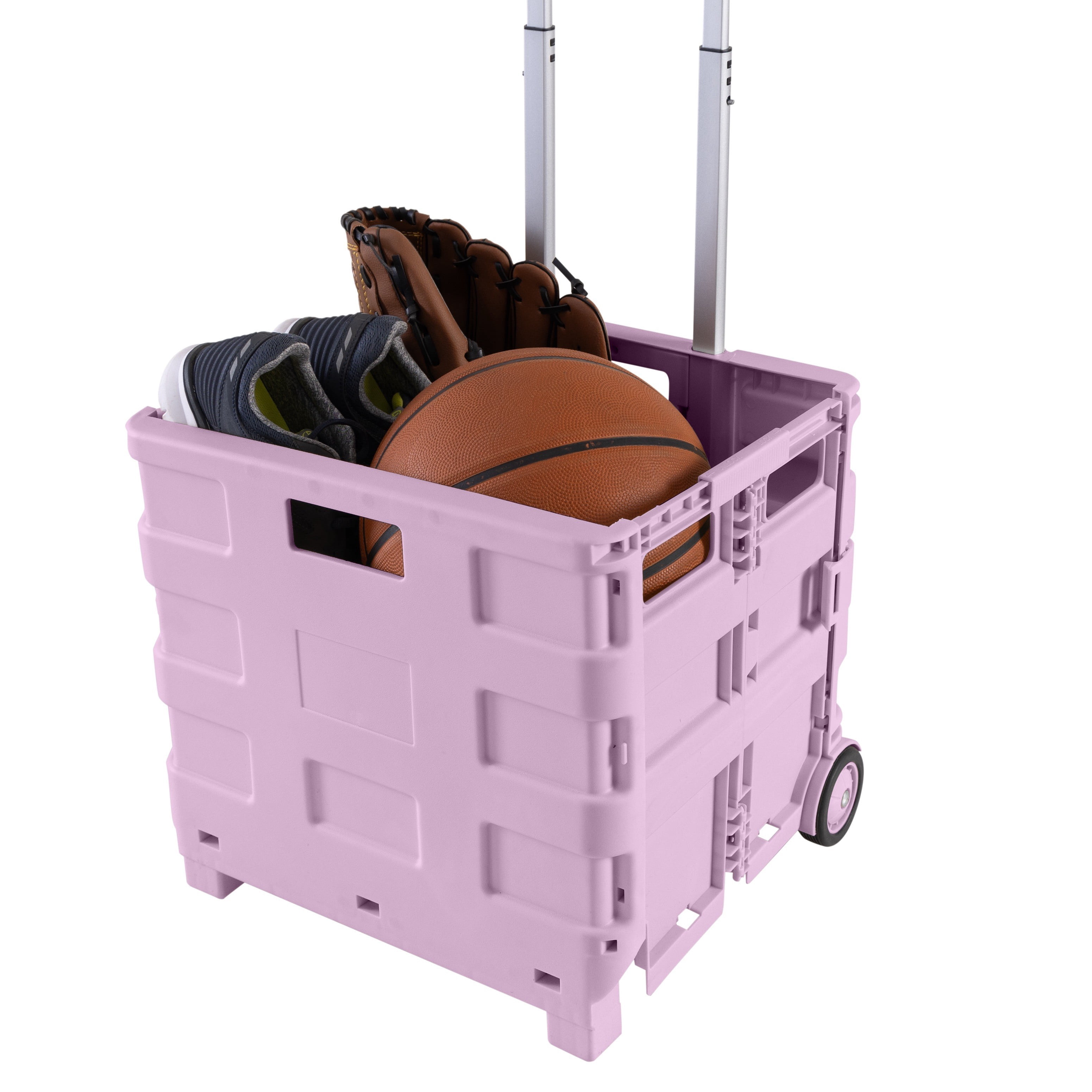 Simplify Portable Folding Shopping Cart with Wheels Lilac Color | 55lb Capacity Collapsible Grocery Cart | Lightweight Rolling Utility Trolley