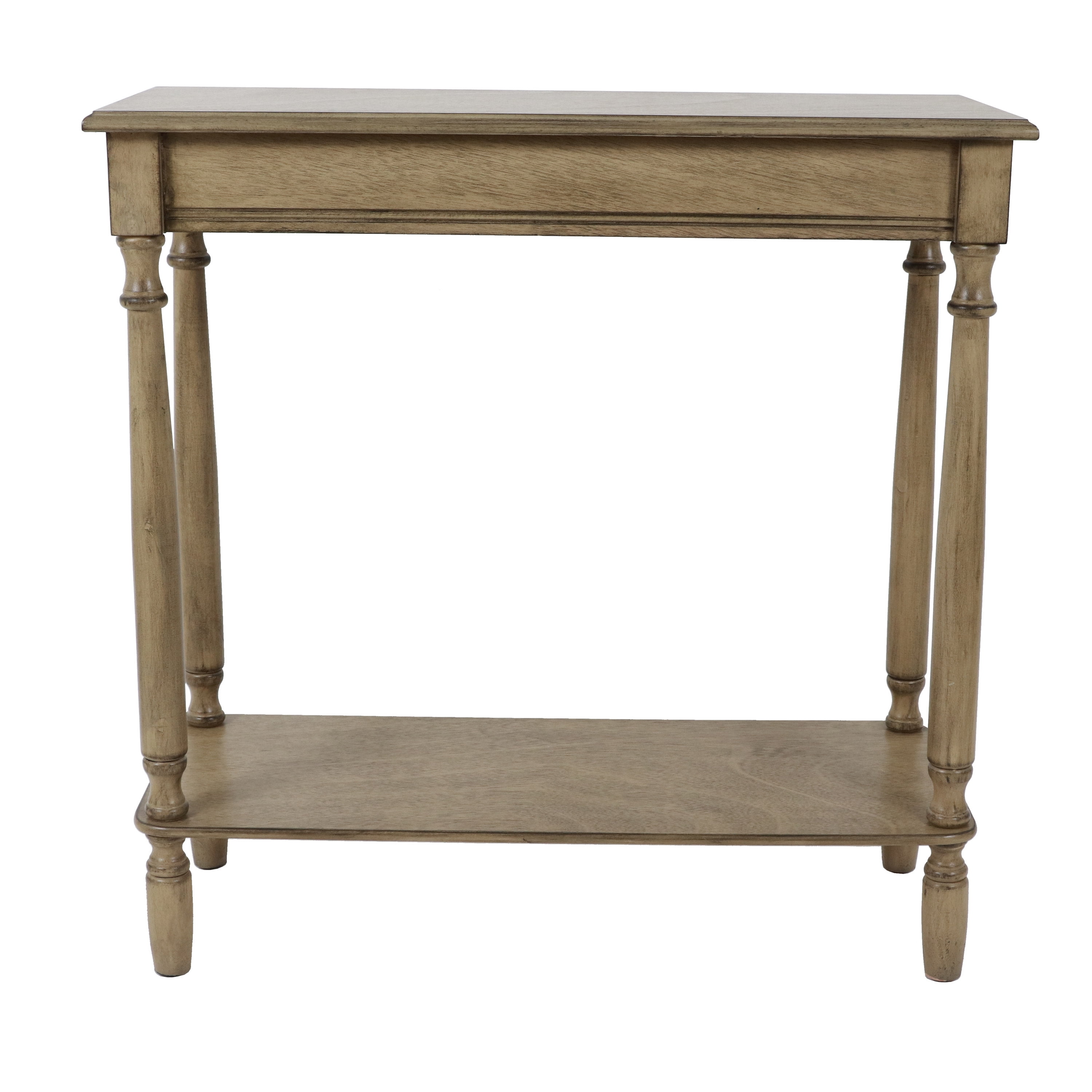 Simplify Rectangular Wood Console Table with Shelf, Sahara Finish ...