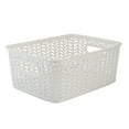 thumbnail image 1 of Simplify Resin Herringbone Storage Bin in White, 1 of 8