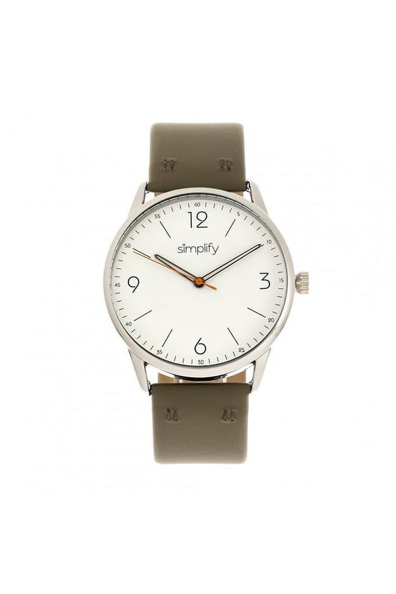 SIM6302 41 mm The 6300 Leather-Band Watch - Olive & White