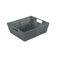 thumbnail image 1 of Simplify Shelf Built-in-Handles Rattan Storage Tote Basket, Charcoal, 1 of 6