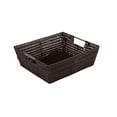 thumbnail image 1 of Simplify Shelf Built-in-Handles Rattan Storage Tote Basket, Chocolate, 1 of 7