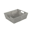thumbnail image 1 of Simplify Shelf Rattan Tote Storage Basket in Grey, 1 of 7