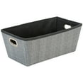 thumbnail image 1 of Simplify Small Herringbone Nonwoven Grommet Shelf Tote in Grey, 1 of 6
