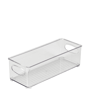 Simplify Small Narrow 10" x 4" Vertical Stripe Cabinet Organizer, Clear