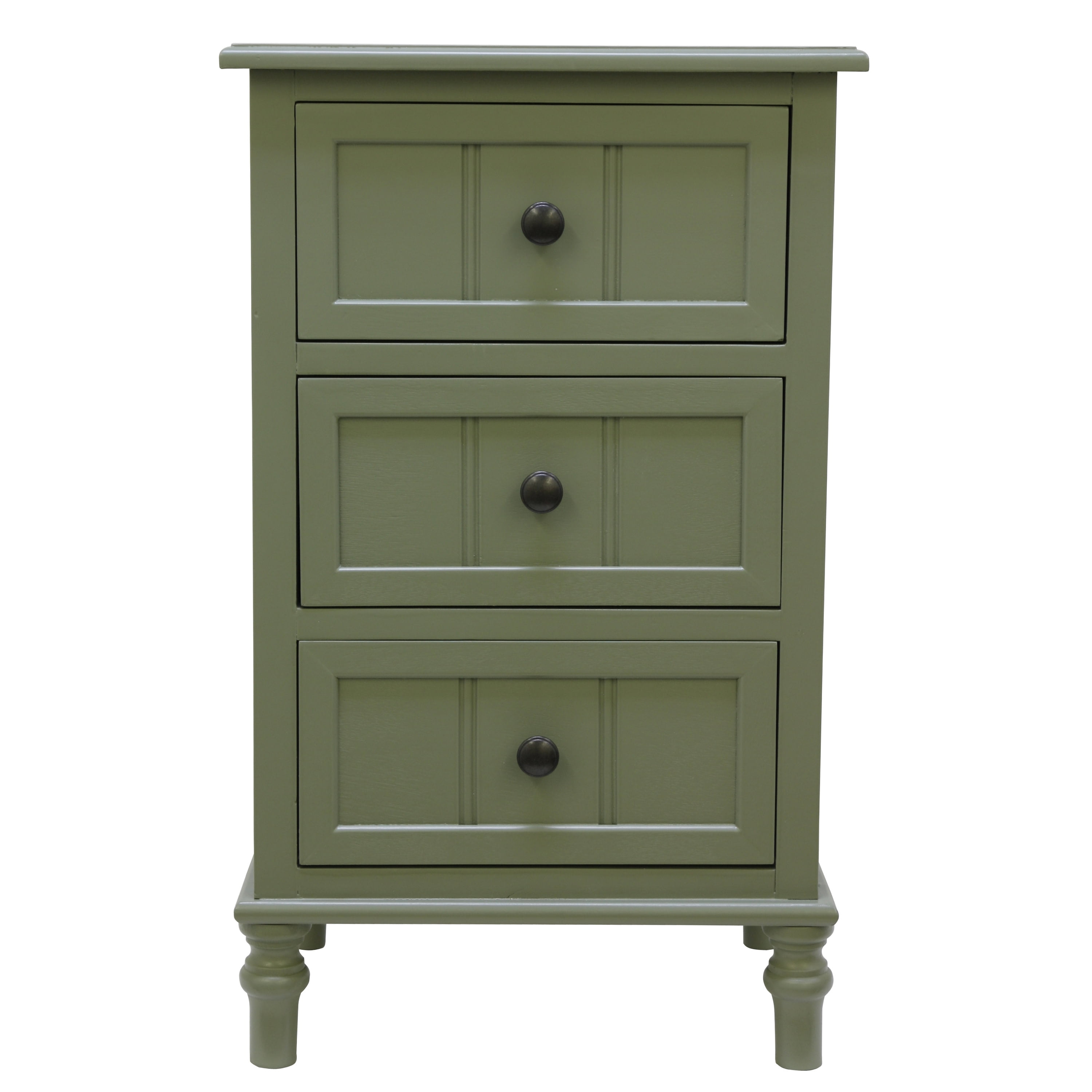 Simplify Small Three Drawer Wood Accent Table, Olive Branch