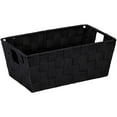 thumbnail image 1 of Simplify Small Woven Storage Shelf Bin, Black, 1 of 7