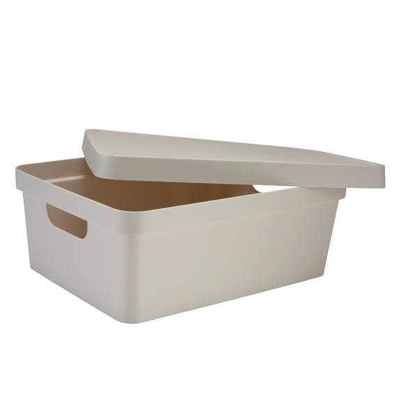 Simplify Storage Box with Lid in Ivory White