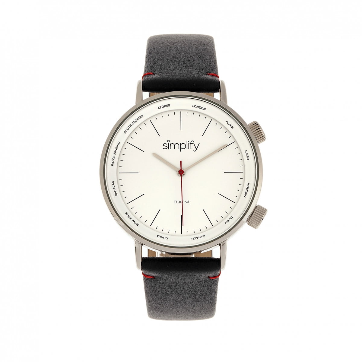 アクセサリー hs_1914 Women's Crystal Leather Cuff w/ Steel Chain Watch, Black