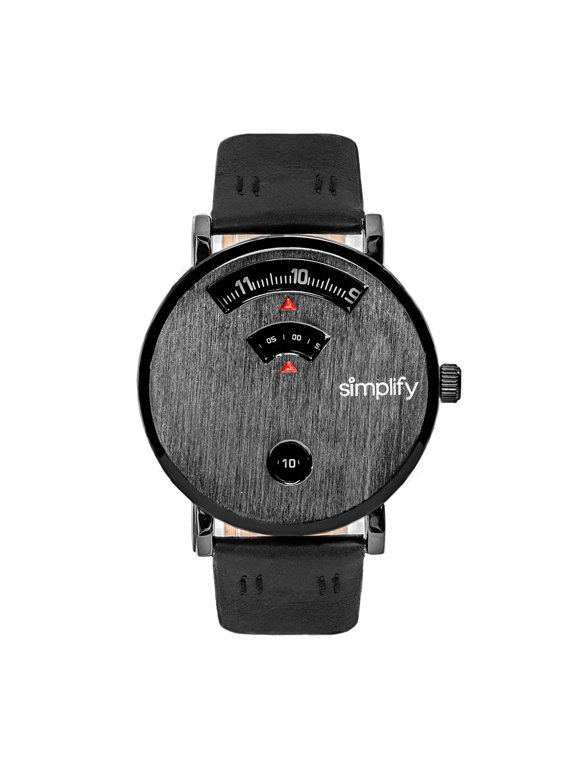 The 7000 Genuine Leather Watch - Black